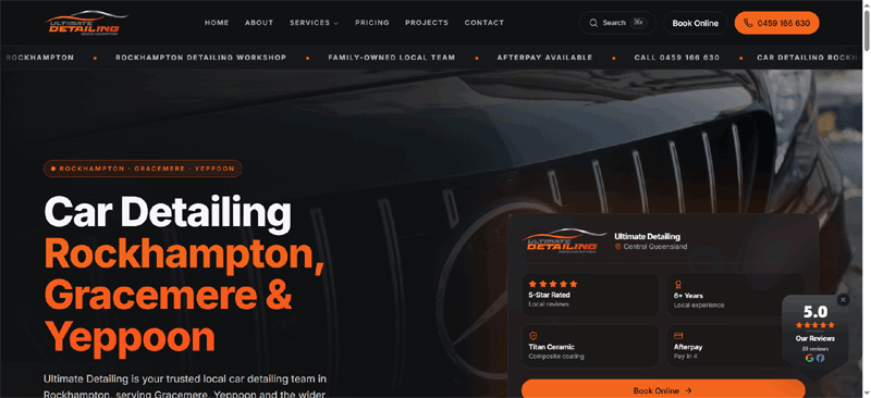 Car Detailing Wordpress Website
