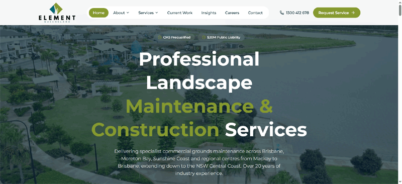 Landscape Maintenance & Construction Services Wordpress Website