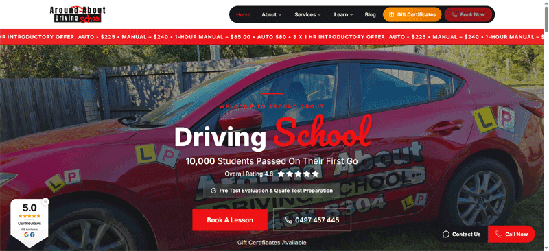 Driving School Wordpress Website