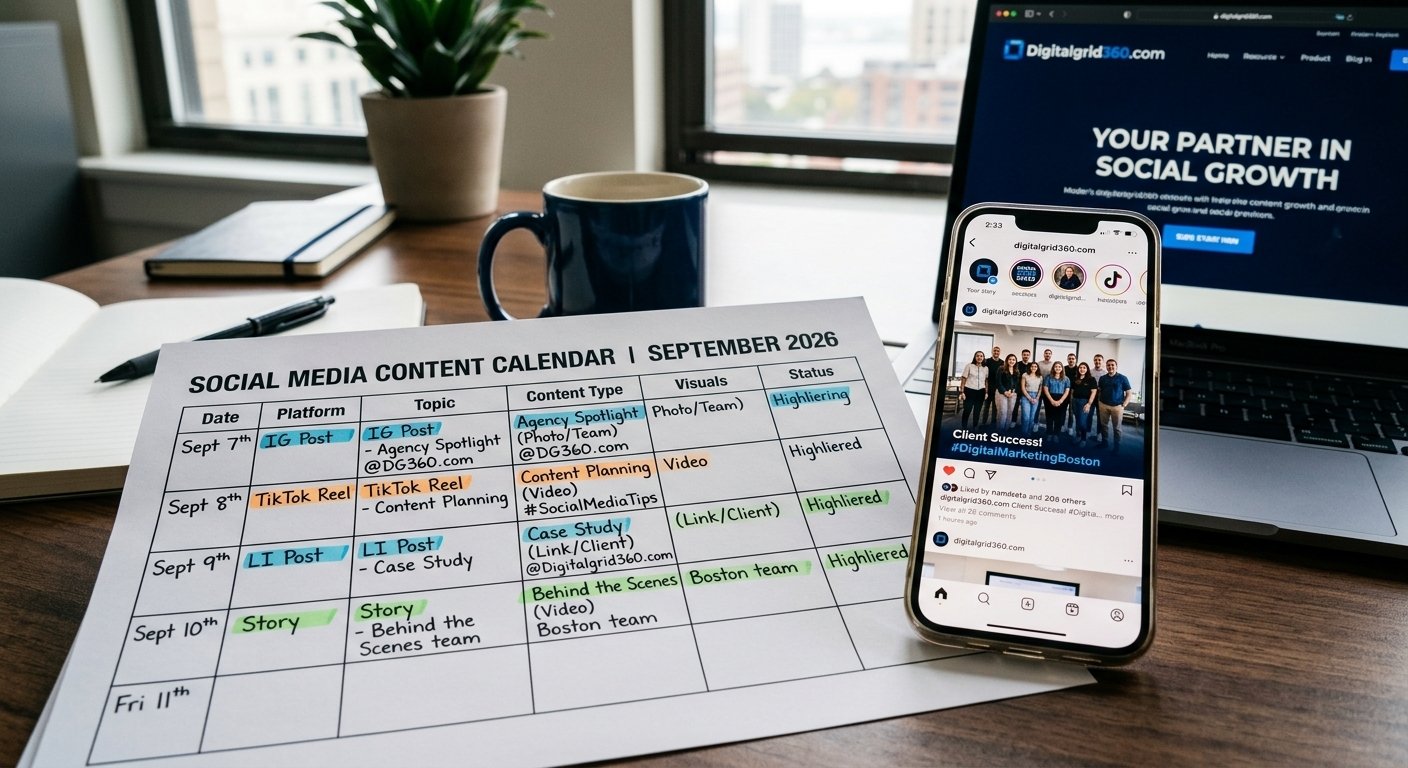 top 10 social media agency in Boston content calendar planning